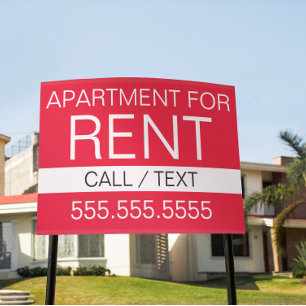 Simple Apartment for Rent Phone Number Garden Sign