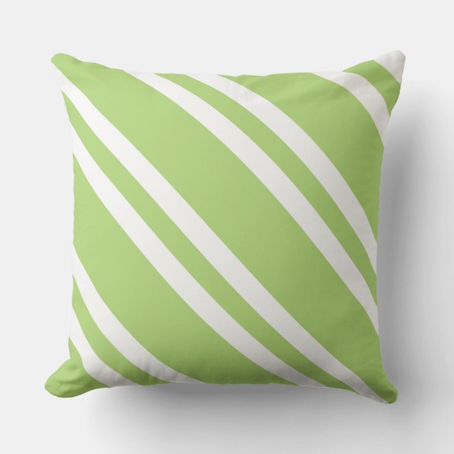 Simple Apple Green Stripes  Cushion (Front)