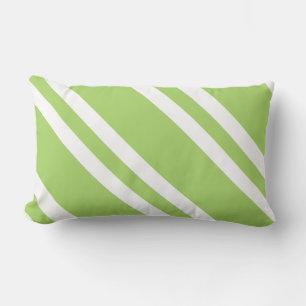 Simple Apple Green Stripes Lumbar Cushion