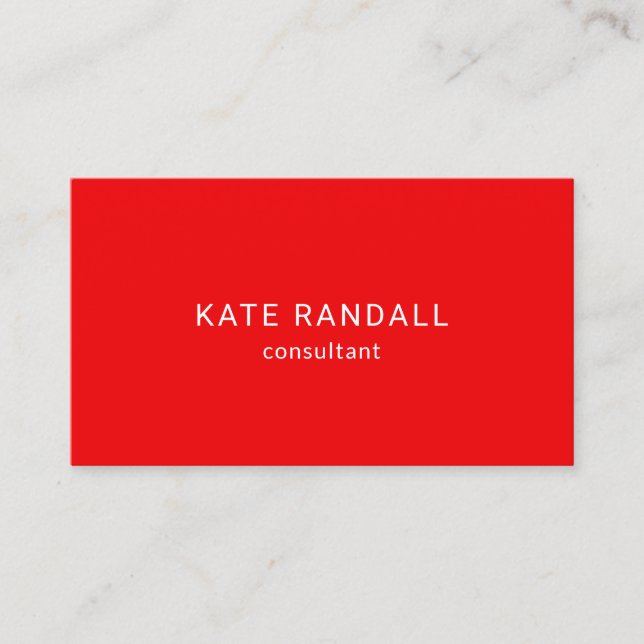 Simple Apple Red Social Media Networking Business Card (Front)