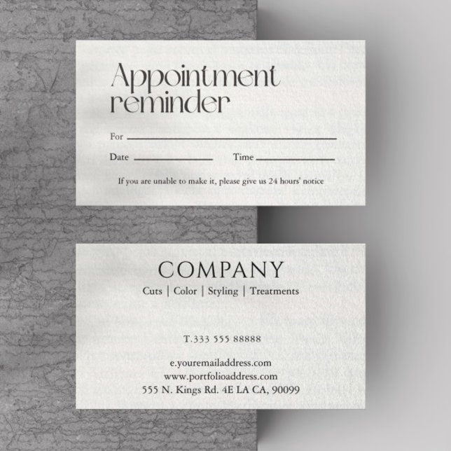 Simple Appointment Reminder Business Card (Creator Uploaded)