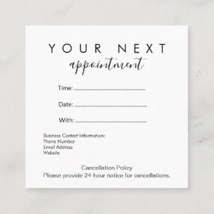 Simple Appointment Reminder Card – Custom Business