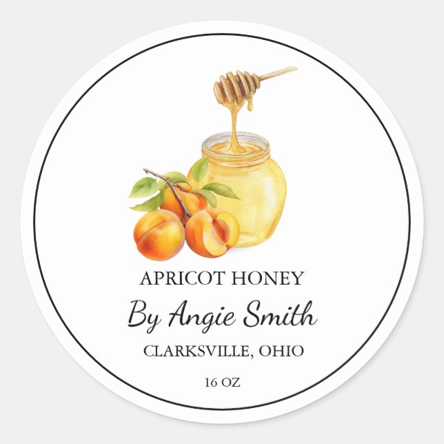 Simple Apricot Infused Honey Label (Front)