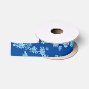 Simple Aqua and Olympic Blue Snowflake Ribbon Satin Ribbon