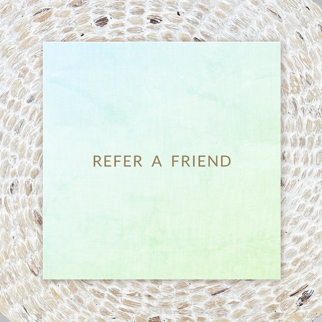 Simple Aqua Green  Customer Referral Card (Creator Uploaded)