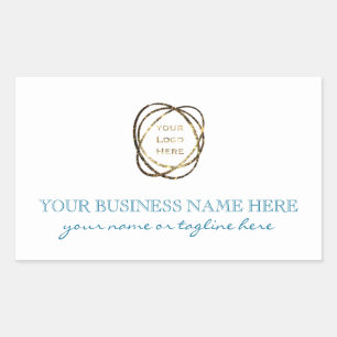 Simple Aqua Turquoise Add Business Logo Custom Rectangular Sticker