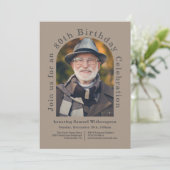 Simple Arch 80th Birthday Party with 2 Photos Invitation (Standing Front)