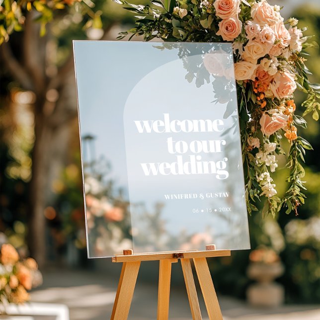 Simple arch Clear wedding welcome Acrylic Sign (Creator Uploaded)
