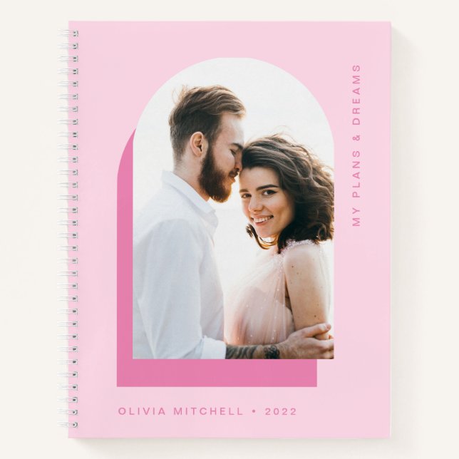 Simple Arch | Modern Blush and Pink with Photo Notebook (Front)