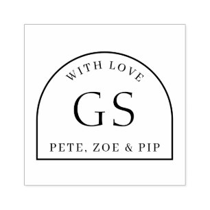 Simple Arch Monogram Gift Rubber Stamp