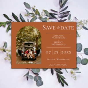 Simple Arch Photo   Burnt Orange  Save The Date