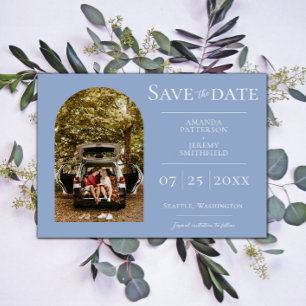 Simple Arch Photo   Dusty Blue Save the Date