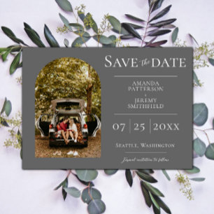 Simple Arch Photo   Grey Save the Date