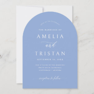 Simple Arch Wedding Calligraphy Invitation Card