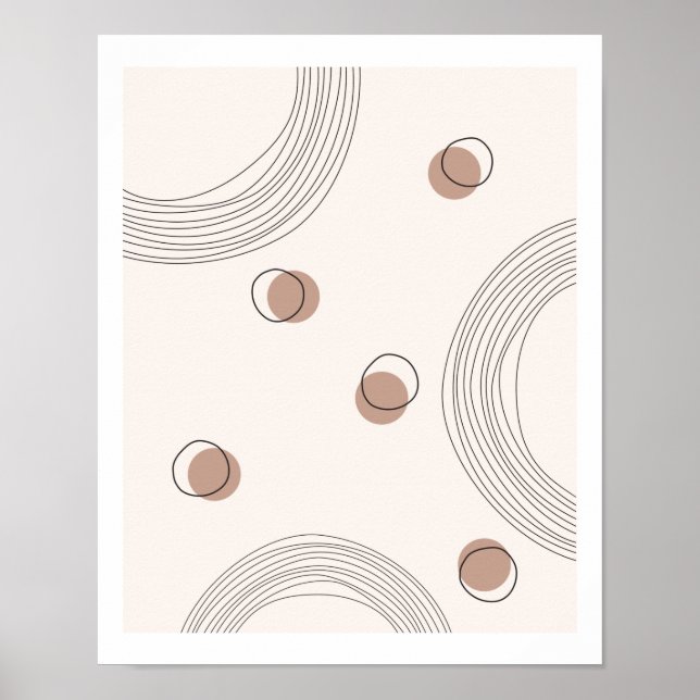 Simple Arches Modern Geometric Neutral Line Art Poster (Front)