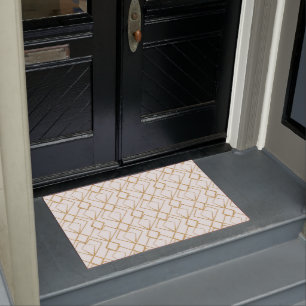 Simple Art Deco Gold Heart Pattern Doormat