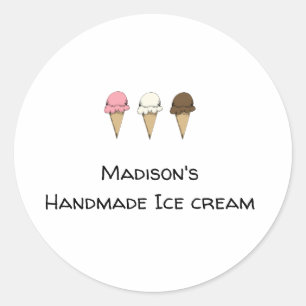 Simple Artisan Ice Cream Maker Customisable Classic Round Sticker
