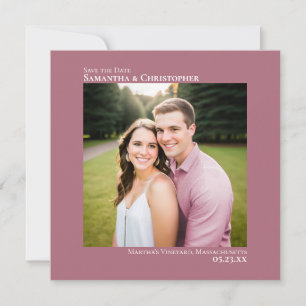 Simple Artsy Minimal Photo Dusty Rose Wedding Save The Date