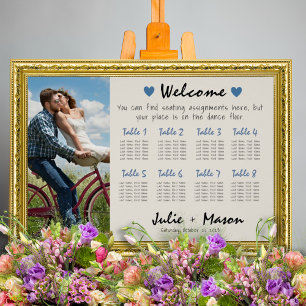 Simple Artsy Wedding Seating Chart 36"x24"