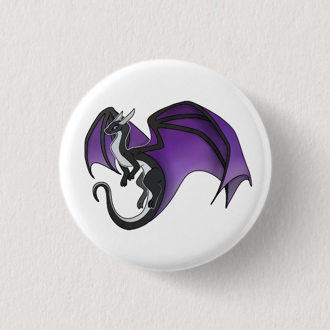 Simple Asexual Pride Dragon 3 Cm Round Badge (Front)