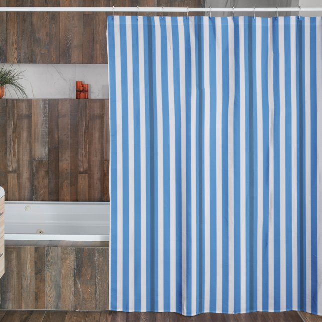 Simple Asst Sizes Blue and White Stripes Shower Curtain (Creator Uploaded)