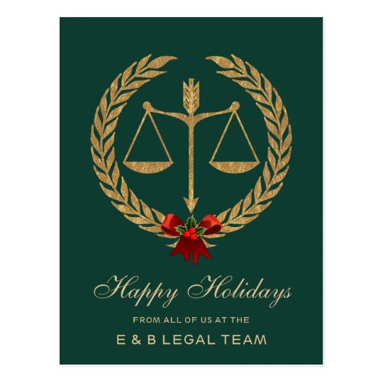 Simple Attorney Christmas Postcard