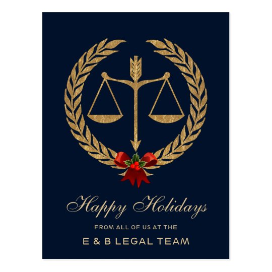 Simple Attorney Christmas Postcard