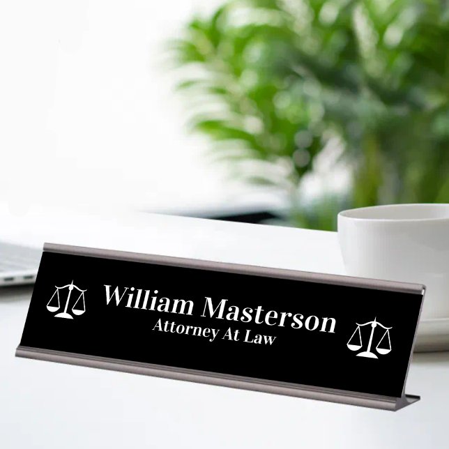 Simple Attorney Office Desk Plaque Name Plate (Creator Uploaded)