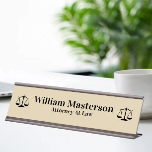 Simple Attorney Office Desk Plaque Name Plate