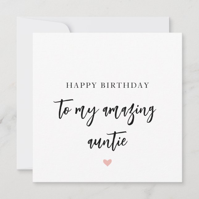 Simple Auntie Birthday Card (Front)
