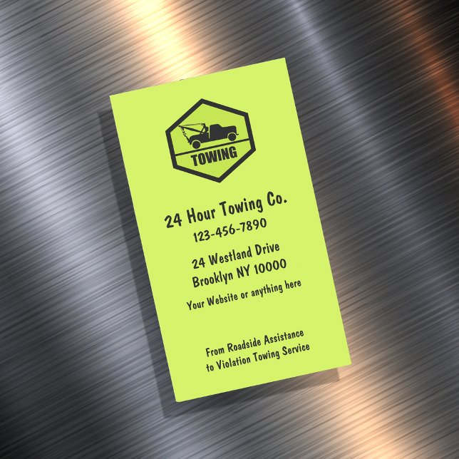 Simple Automotive Towing Magnetic Business Cards (Creator Uploaded)