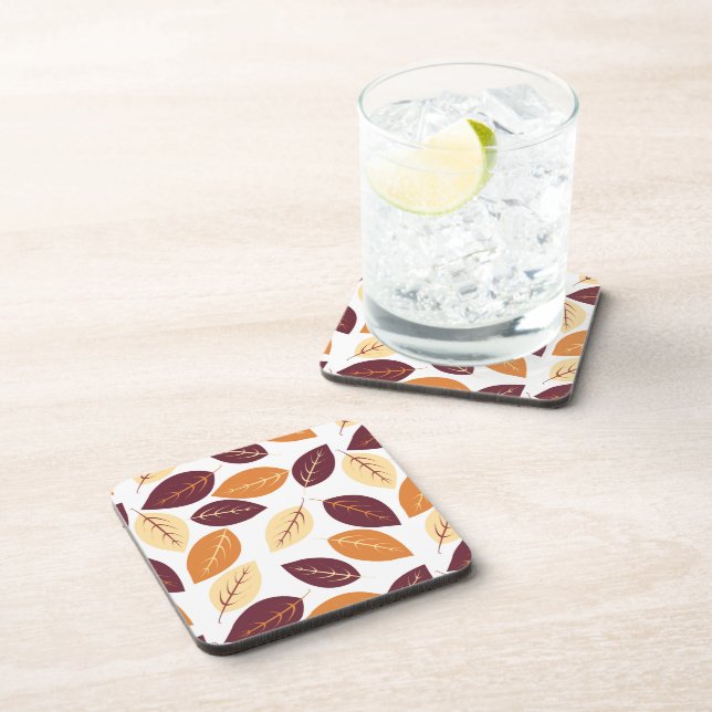 Simple Autumn Leaves Beverage Coaster (Right Side)
