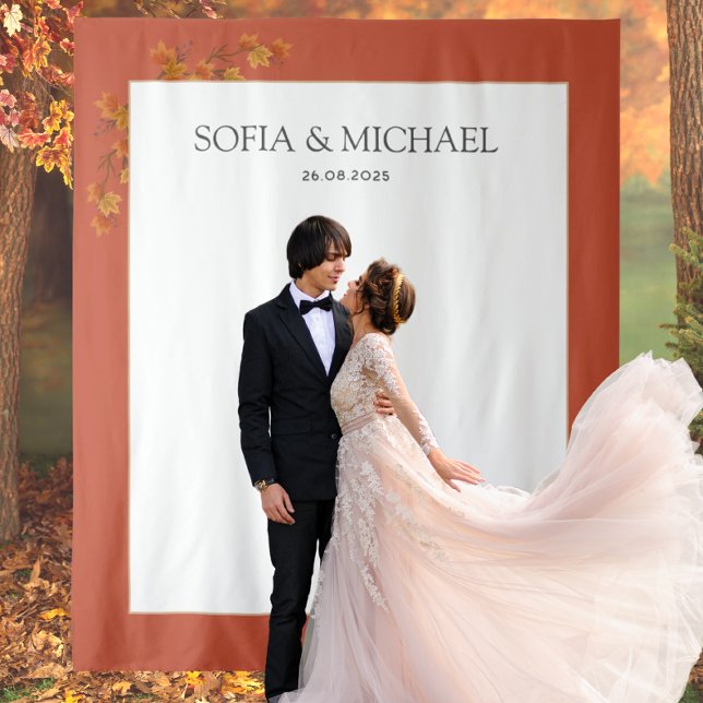 Simple Autumn Leaves terracotta Wedding Backdrop Tapestry (Simple Autumn Leaves terracotta Wedding Backdrop Tapestry
)