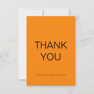 Simple Autumn Orange Thank You Card