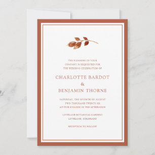 Simple Autumn Wedding Invitation