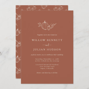 Simple Autumn Wedding Invitation
