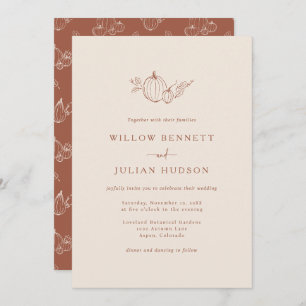 Simple Autumn Wedding Invitation