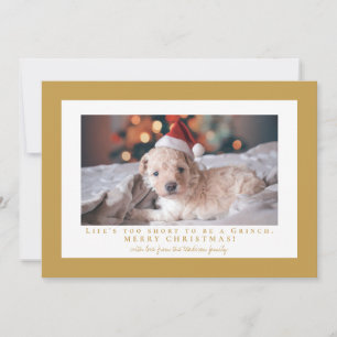 Simple Aztec Gold frame photo Holiday Card