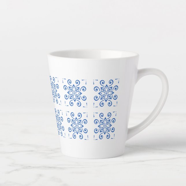 Simple Azulejo  Latte Mug (Right)