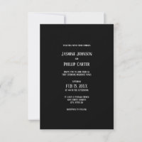 Simple B&W Design - 3x5 Wedding Invitation