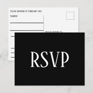 Simple B&W Design- RSVP/Dinner Choices Postcard