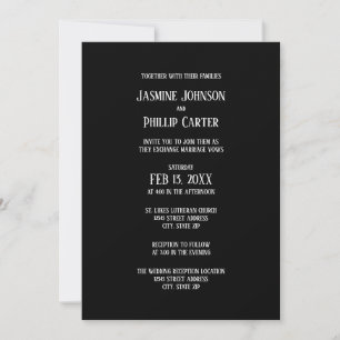 Simple B&W Design- Wedding/Reception Invitation