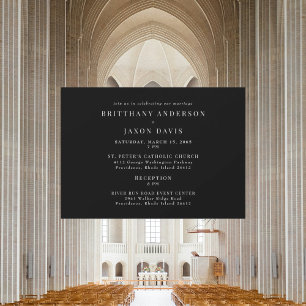 Simple B/W No Parents Church Wedding Invitation