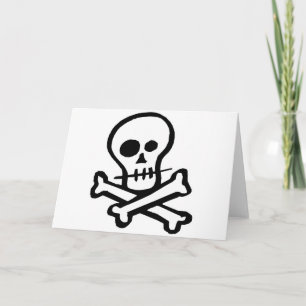 Simple B&W Skull & Crossbones Card