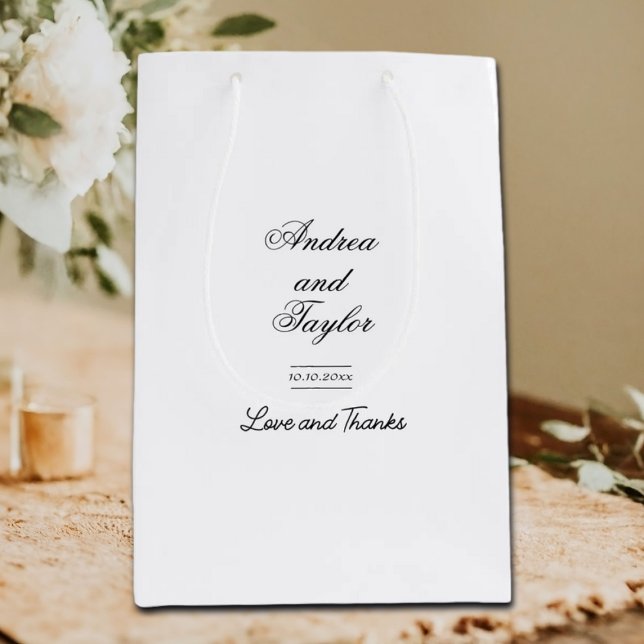 Simple B&W Wedding Welcome Guests Gift Bag (Creator Uploaded)