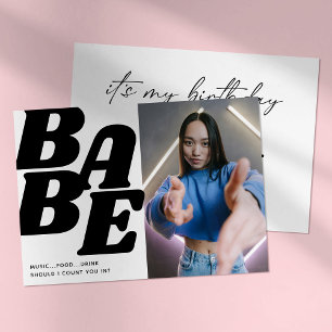 Simple Babe Teenage Girl Birthday Party Invitation