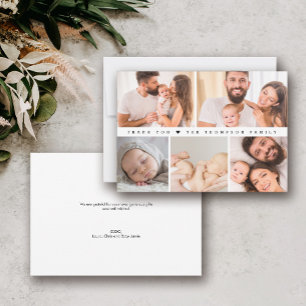 Simple  Baby 5 photo Grid newborn thank you Invitation