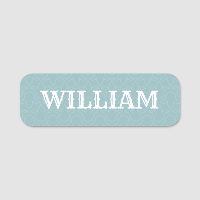 Simple baby blue personalised name  tag (Front)