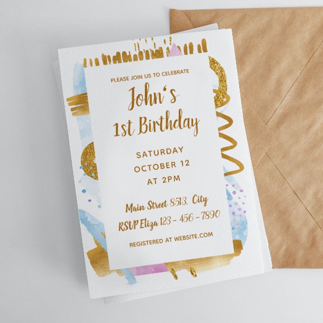 Simple Baby First Birthday Invitation (Creator Uploaded)