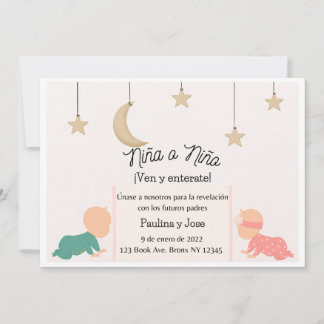 Simple Baby Gender Reveal Invite (Spanish)